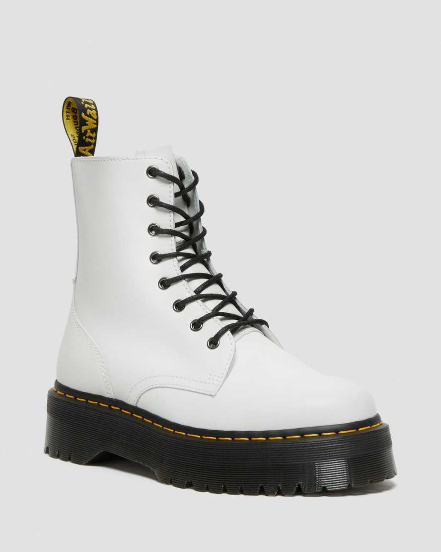 Dr. Martens Jadon Smooth Nahka Miesten Platform Nilkkurit - Valkoinen Nilkkurit [672-URZGLH]